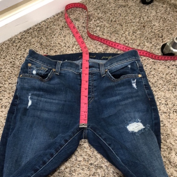 7 For All Mankind Josafina Skinny Boyfriend Jeans Size 24 Distressed Dark Blue - Picture 7 of 11